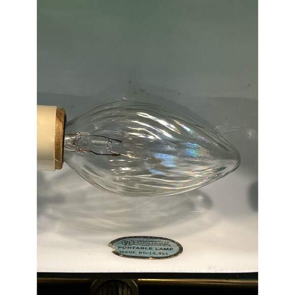 Underwriters Laboratories Portable Brass Bankers Desk Lamp Green Glass Tested - Picture 6 of 12